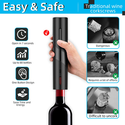 Uncork & Unwind: Electric Wine & Beer Opener with Foil Cutter