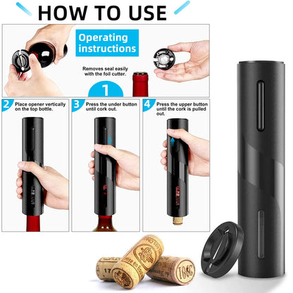 Uncork & Unwind: Electric Wine & Beer Opener with Foil Cutter