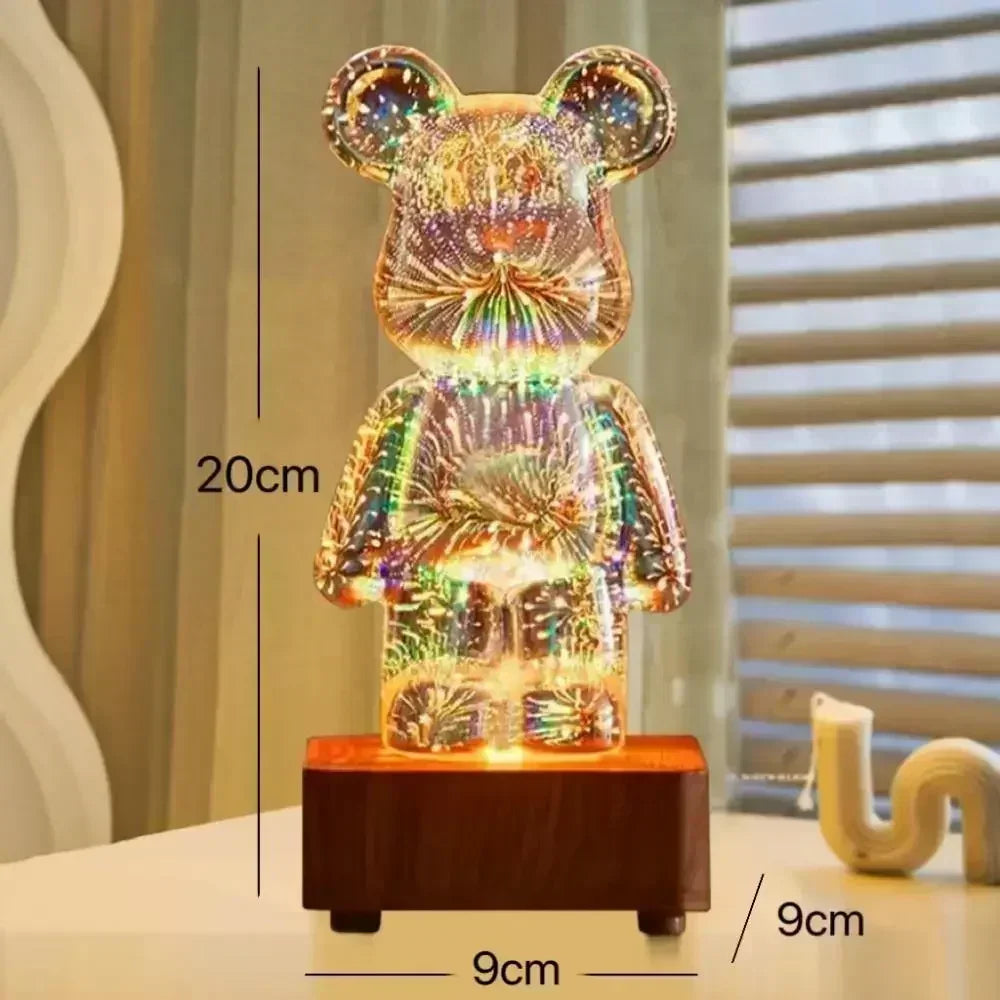 Veilleuse TwinkleBear : projecteur USB 3D avec lumière ambiante colorée 