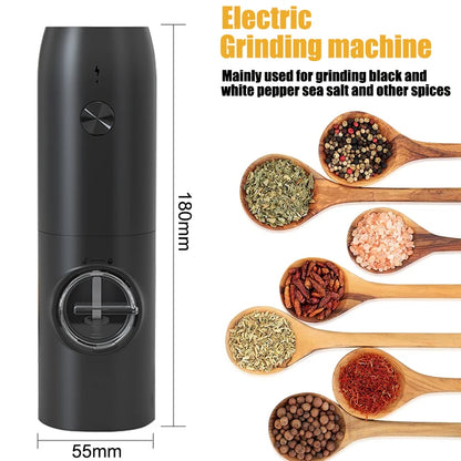 Grind & Glow: USB Salt & Pepper Mill with Adjustable Coarseness